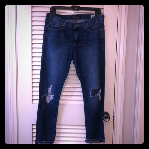 Lucky Brand Denim - Distressed lucky brand sienna slim boyfriend jeans